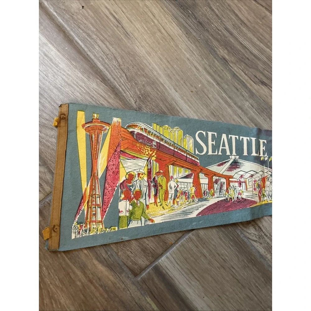 Seattle Center Pennant Washington Space Needle International Fountain Monorail